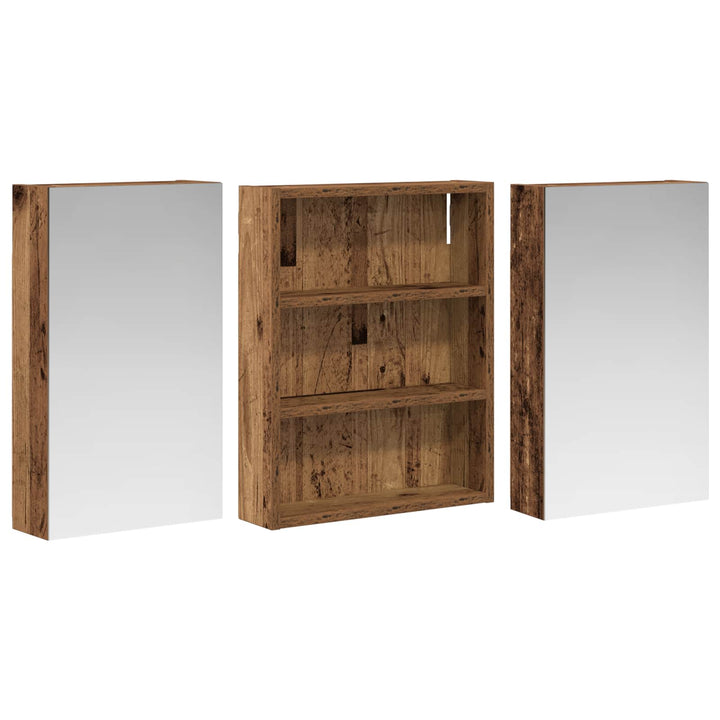 Badeværelsesskabsæt 3 pcs 100 x 10,5 x 50 cm Konstrueret træ