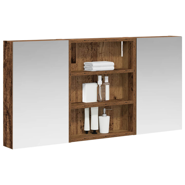 Badeværelsesskabsæt 3 pcs 100 x 10,5 x 50 cm Konstrueret træ