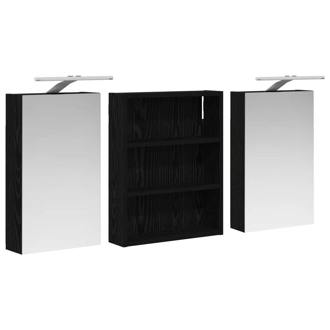 Badeværelsesskabsæt 3 pcs 100 x 10,5 x 50 cm Konstrueret træ