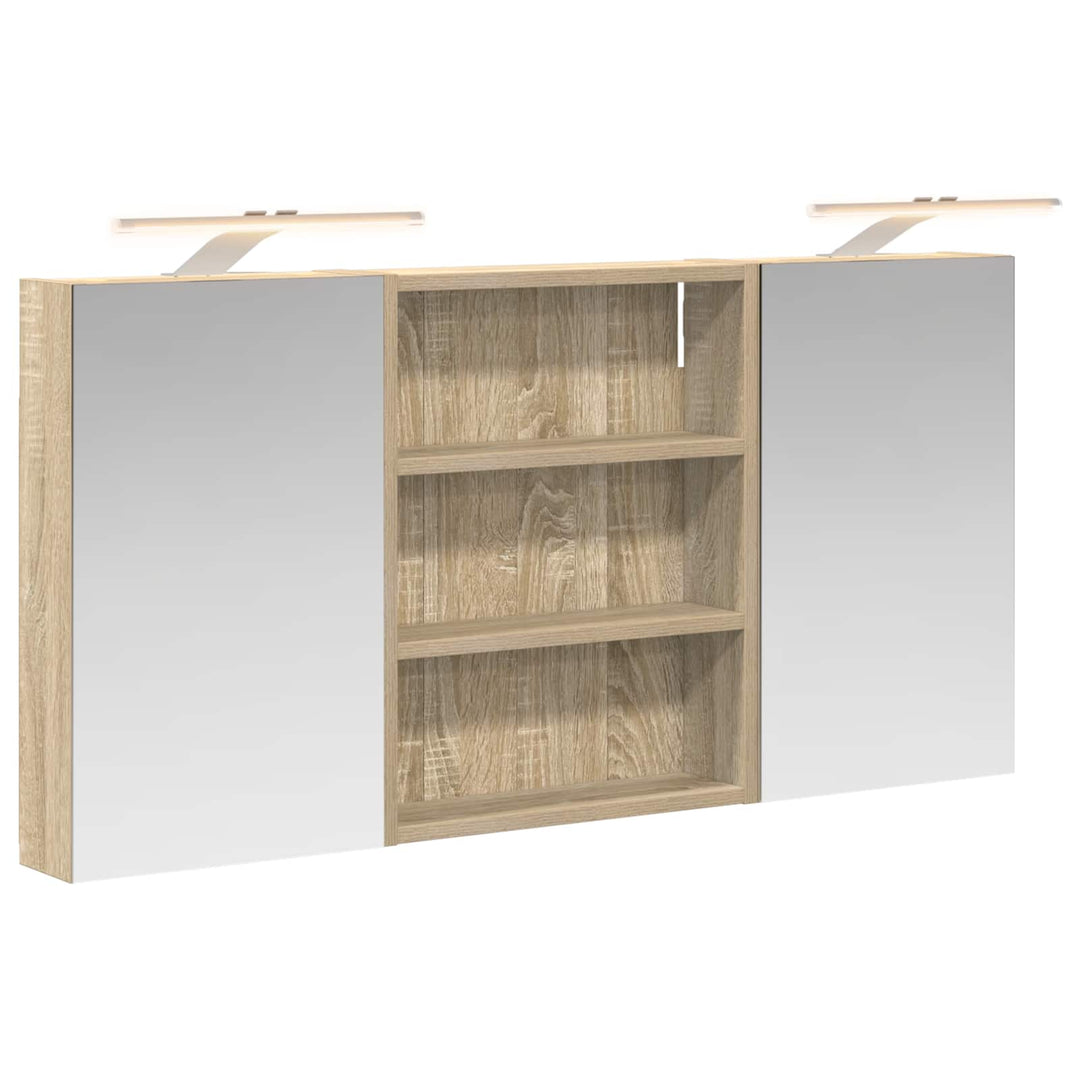 Badeværelsesskabsæt 3 pcs 100 x 10,5 x 50 cm Konstrueret træ