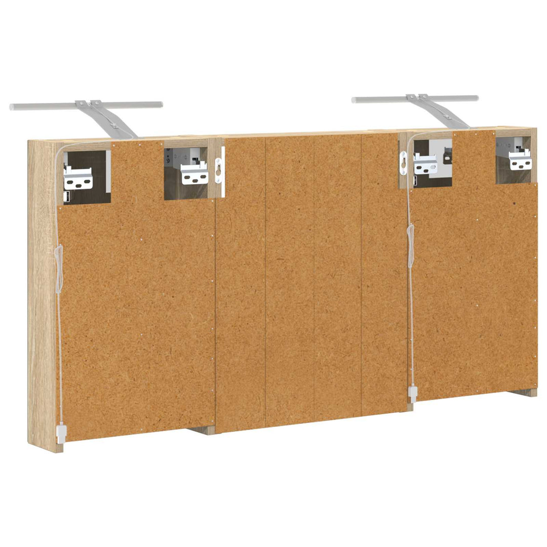 Badeværelsesskabsæt 3 pcs 100 x 10,5 x 50 cm Konstrueret træ