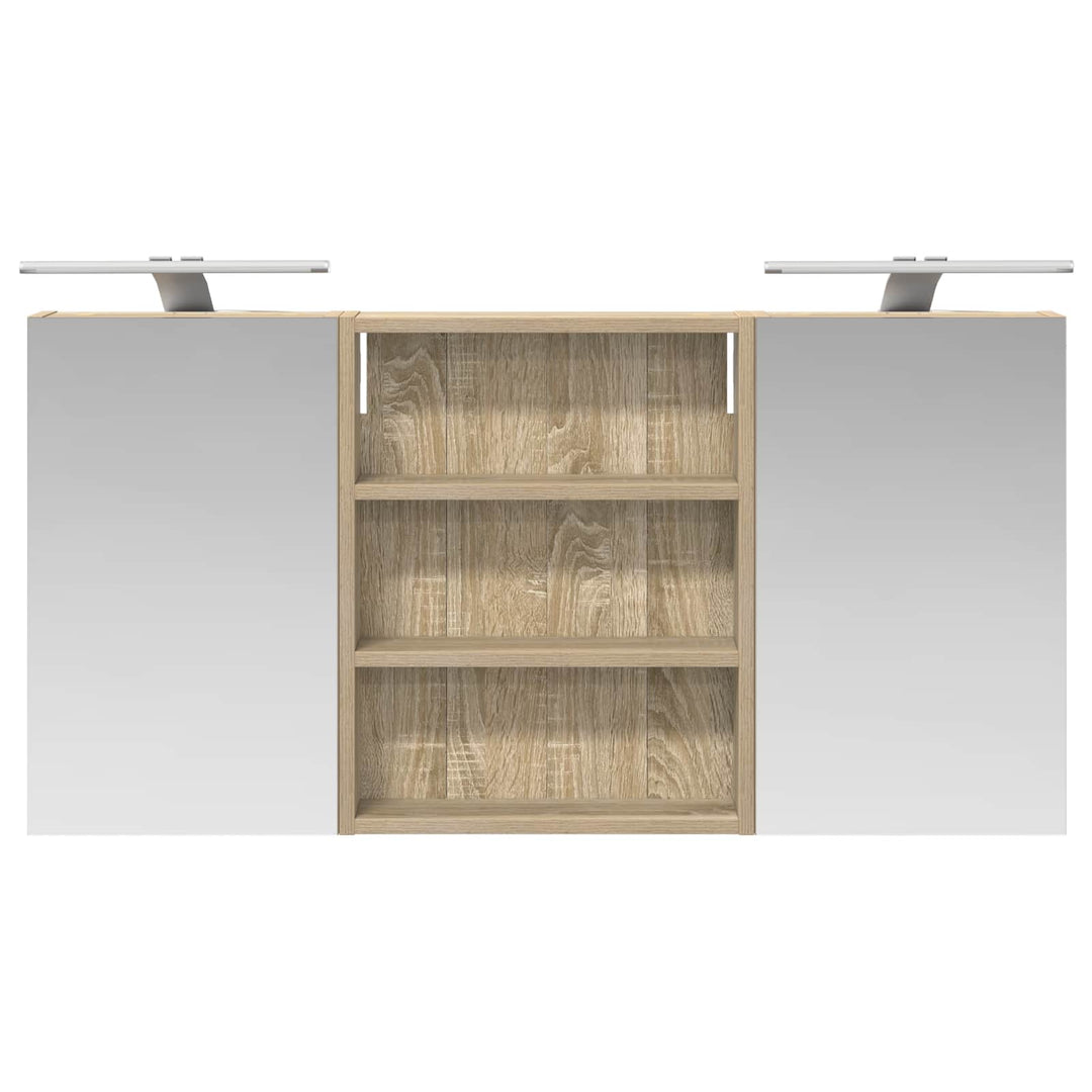 Badeværelsesskabsæt 3 pcs 100 x 10,5 x 50 cm Konstrueret træ