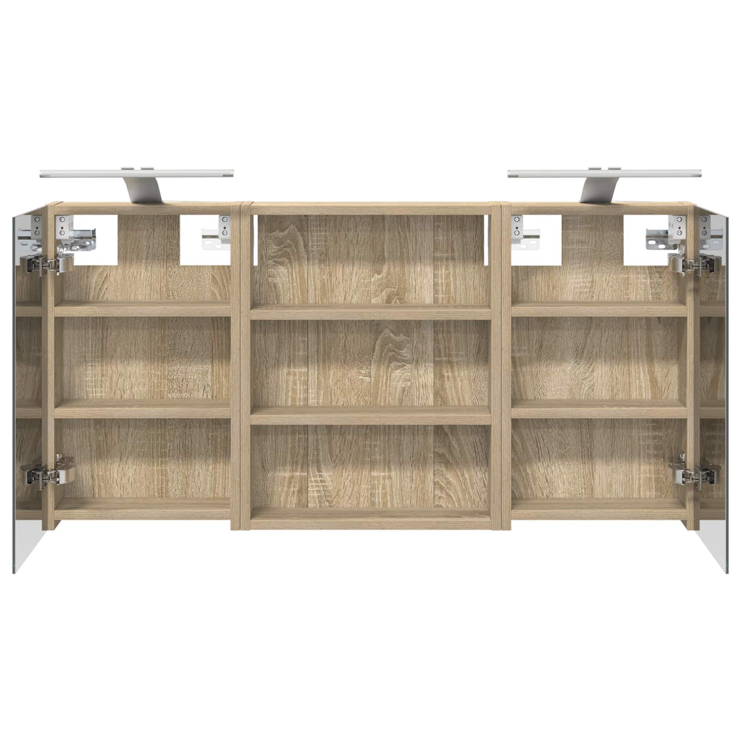 Badeværelsesskabsæt 3 pcs 100 x 10,5 x 50 cm Konstrueret træ