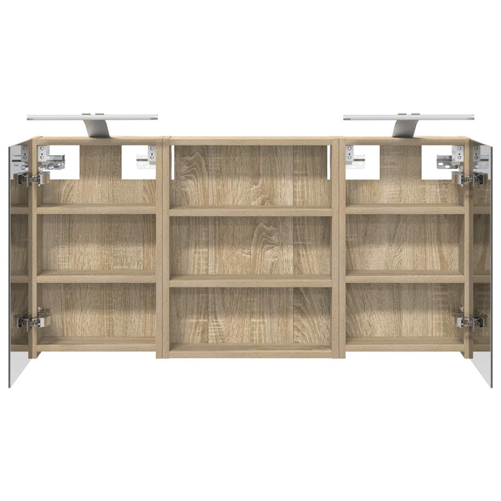 Badeværelsesskabsæt 3 pcs 100 x 10,5 x 50 cm Konstrueret træ