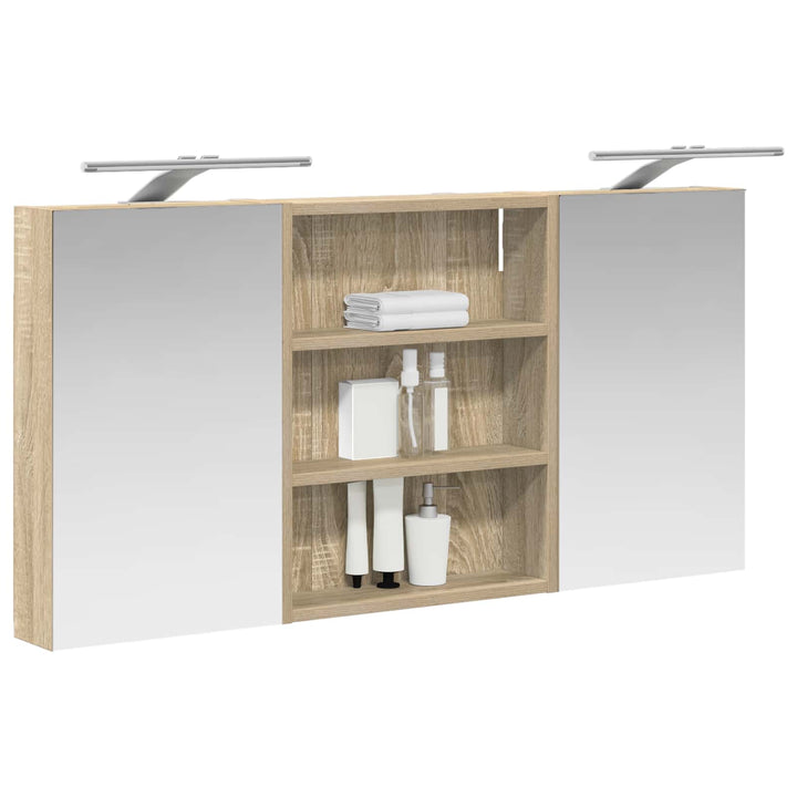 Badeværelsesskabsæt 3 pcs 100 x 10,5 x 50 cm Konstrueret træ