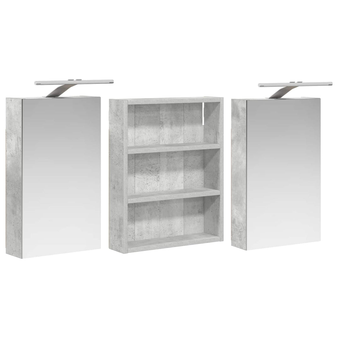 Badeværelsesskabsæt 3 pcs 100 x 10,5 x 50 cm Konstrueret træ