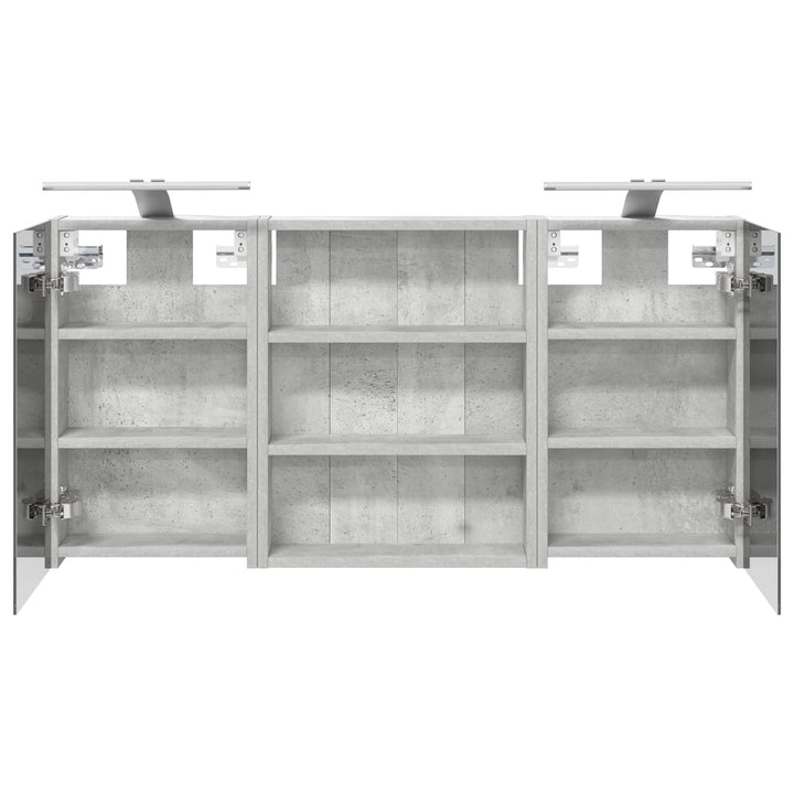 Badeværelsesskabsæt 3 pcs 100 x 10,5 x 50 cm Konstrueret træ