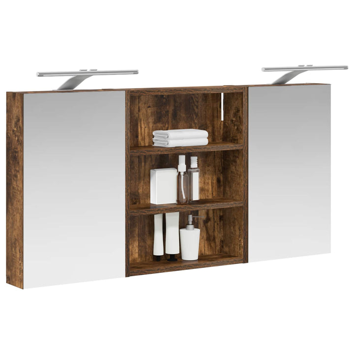 Badeværelsesskabsæt 3 pcs 100 x 10,5 x 50 cm Konstrueret træ