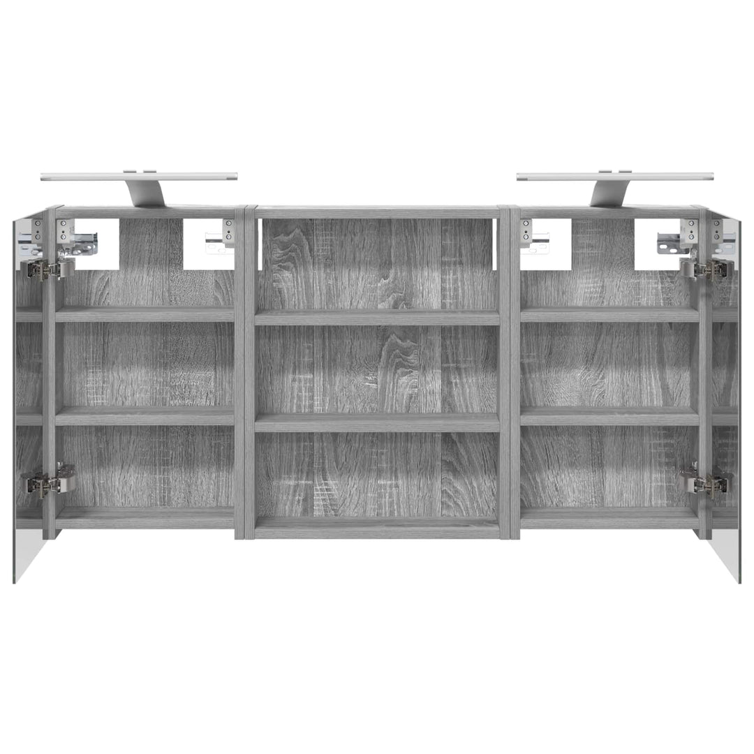 Badeværelsesskabsæt 3 pcs 100 x 10,5 x 50 cm Konstrueret træ