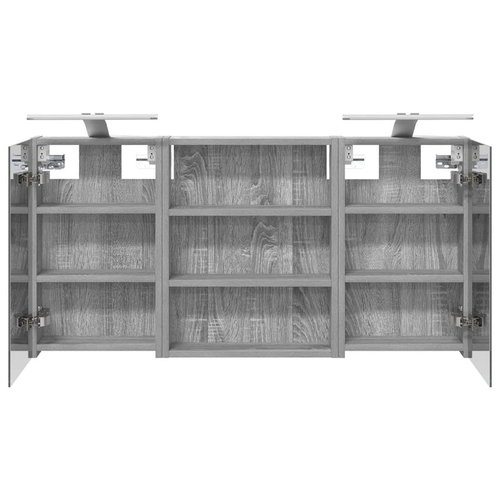 Badeværelsesskabsæt 3 pcs 100 x 10,5 x 50 cm Konstrueret træ