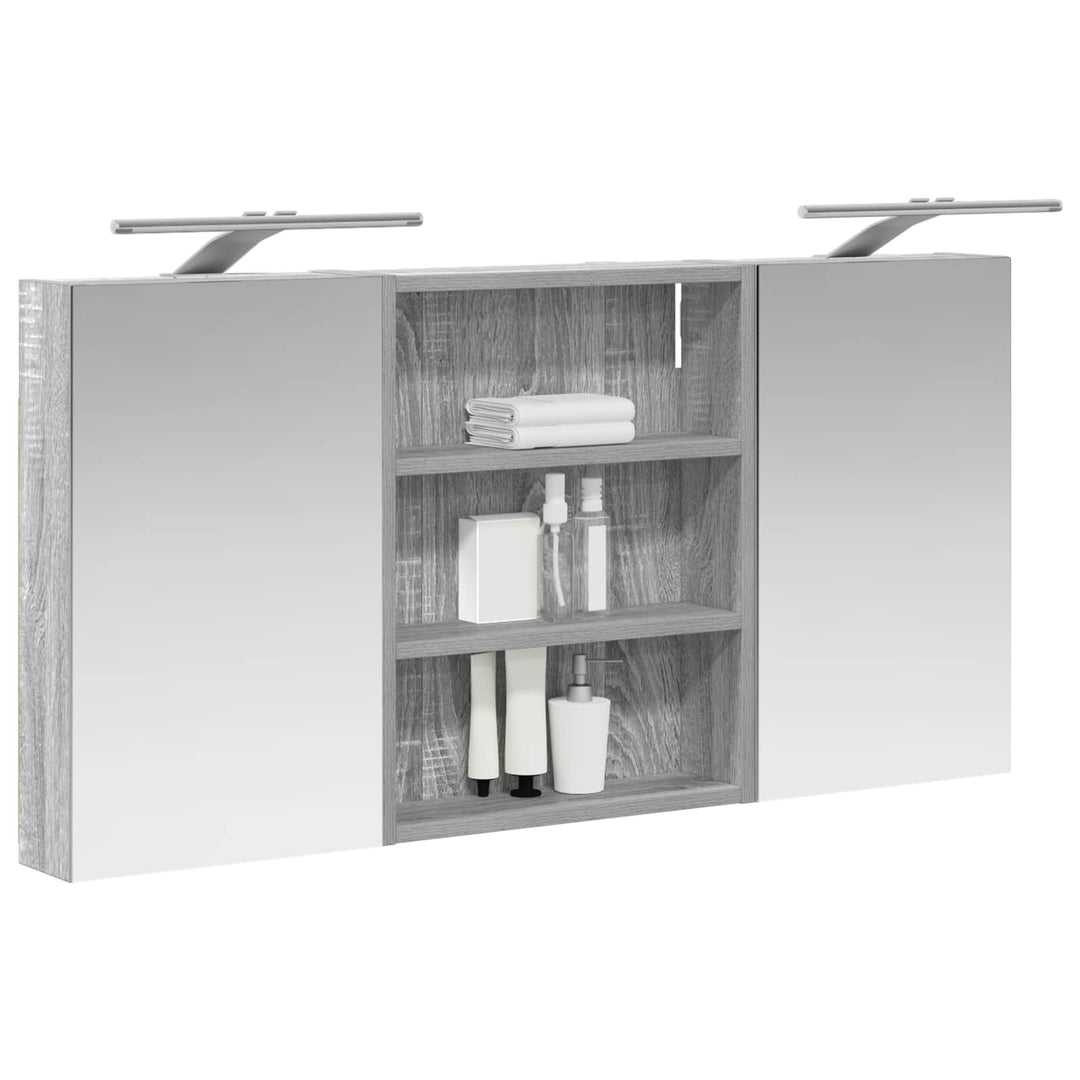 Badeværelsesskabsæt 3 pcs 100 x 10,5 x 50 cm Konstrueret træ