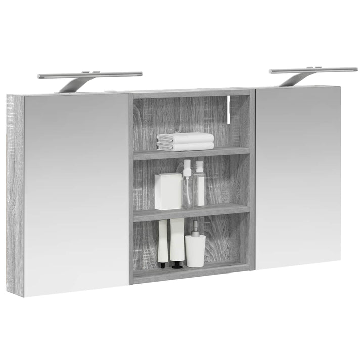 Badeværelsesskabsæt 3 pcs 100 x 10,5 x 50 cm Konstrueret træ