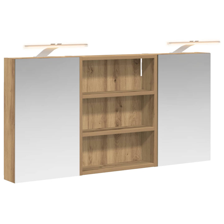 Badeværelsesskabsæt 3 pcs 100 x 10,5 x 50 cm Konstrueret træ