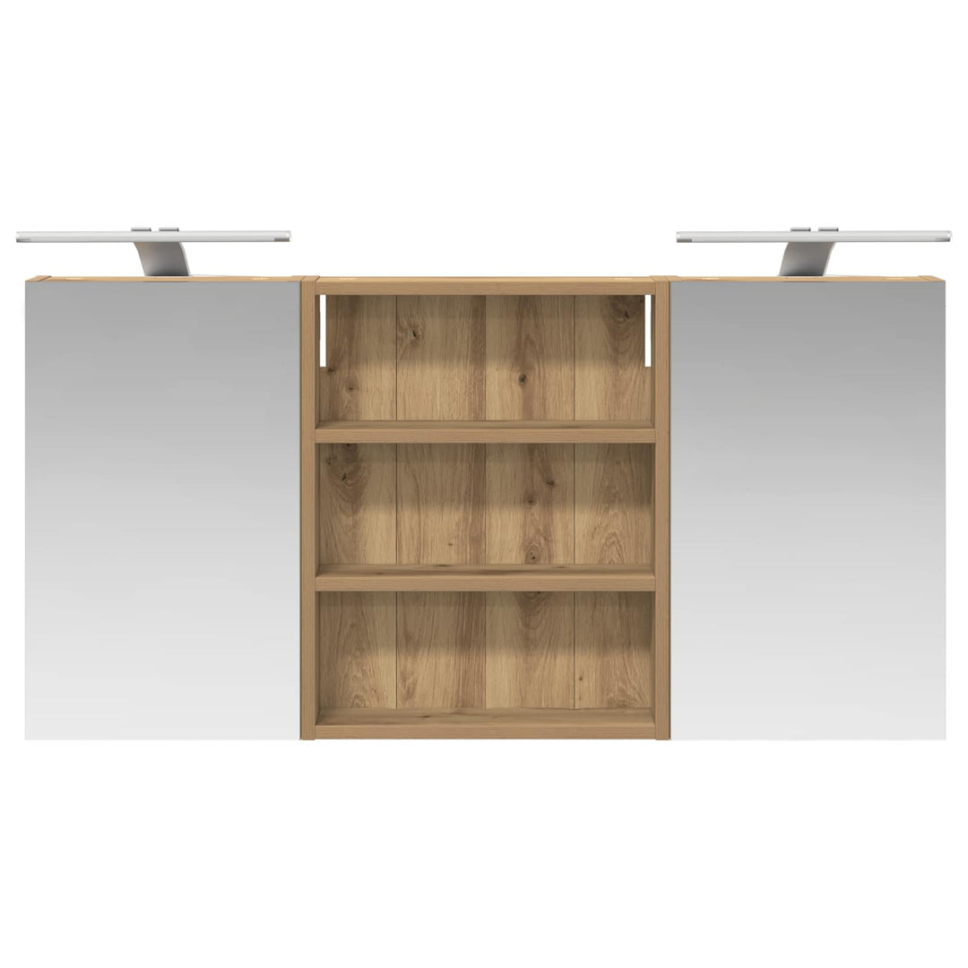 Badeværelsesskabsæt 3 pcs 100 x 10,5 x 50 cm Konstrueret træ
