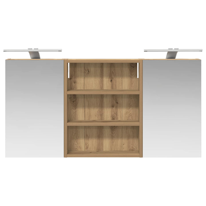 Badeværelsesskabsæt 3 pcs 100 x 10,5 x 50 cm Konstrueret træ