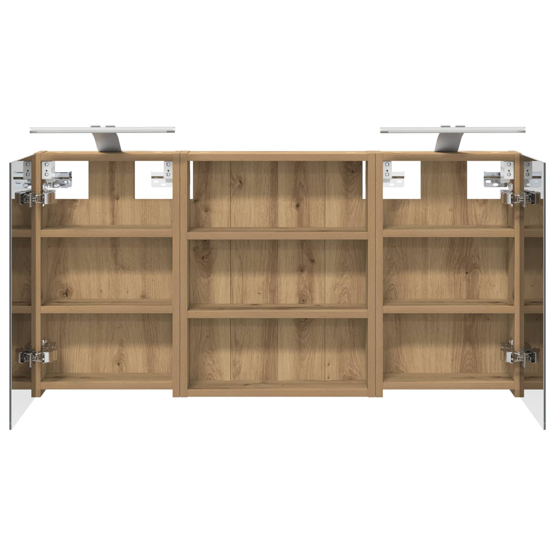 Badeværelsesskabsæt 3 pcs 100 x 10,5 x 50 cm Konstrueret træ