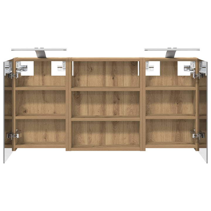 Badeværelsesskabsæt 3 pcs 100 x 10,5 x 50 cm Konstrueret træ