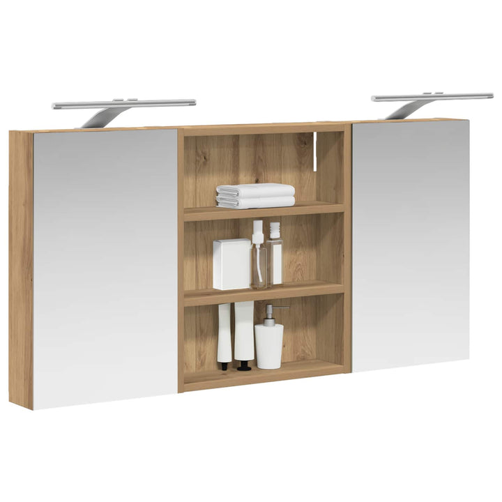 Badeværelsesskabsæt 3 pcs 100 x 10,5 x 50 cm Konstrueret træ
