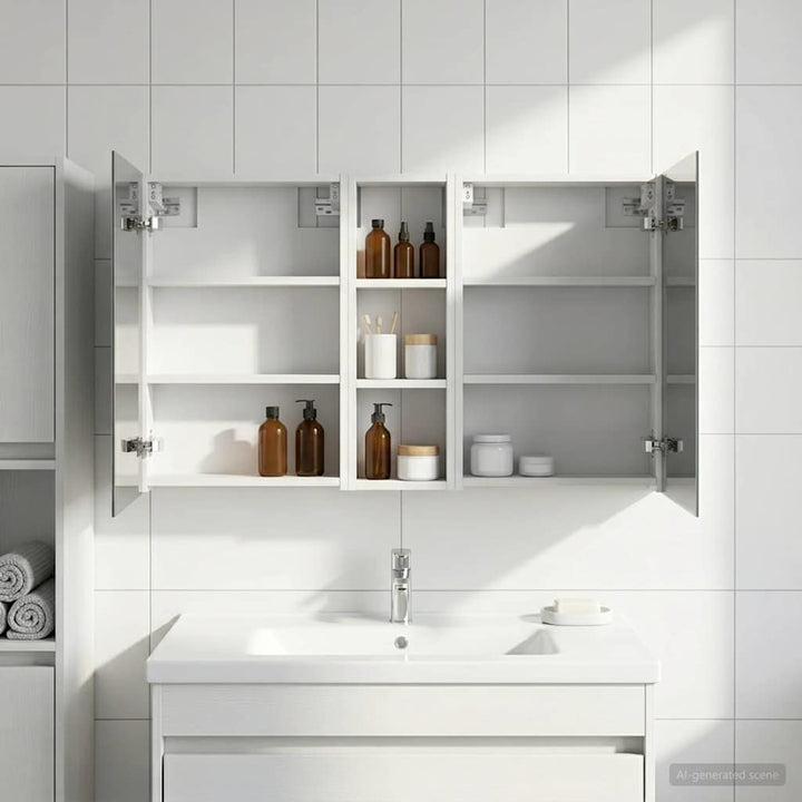 Badeværelsesskabsæt 3 pcs 100 x 10,5 x 60,5 cm Konstrueret træ