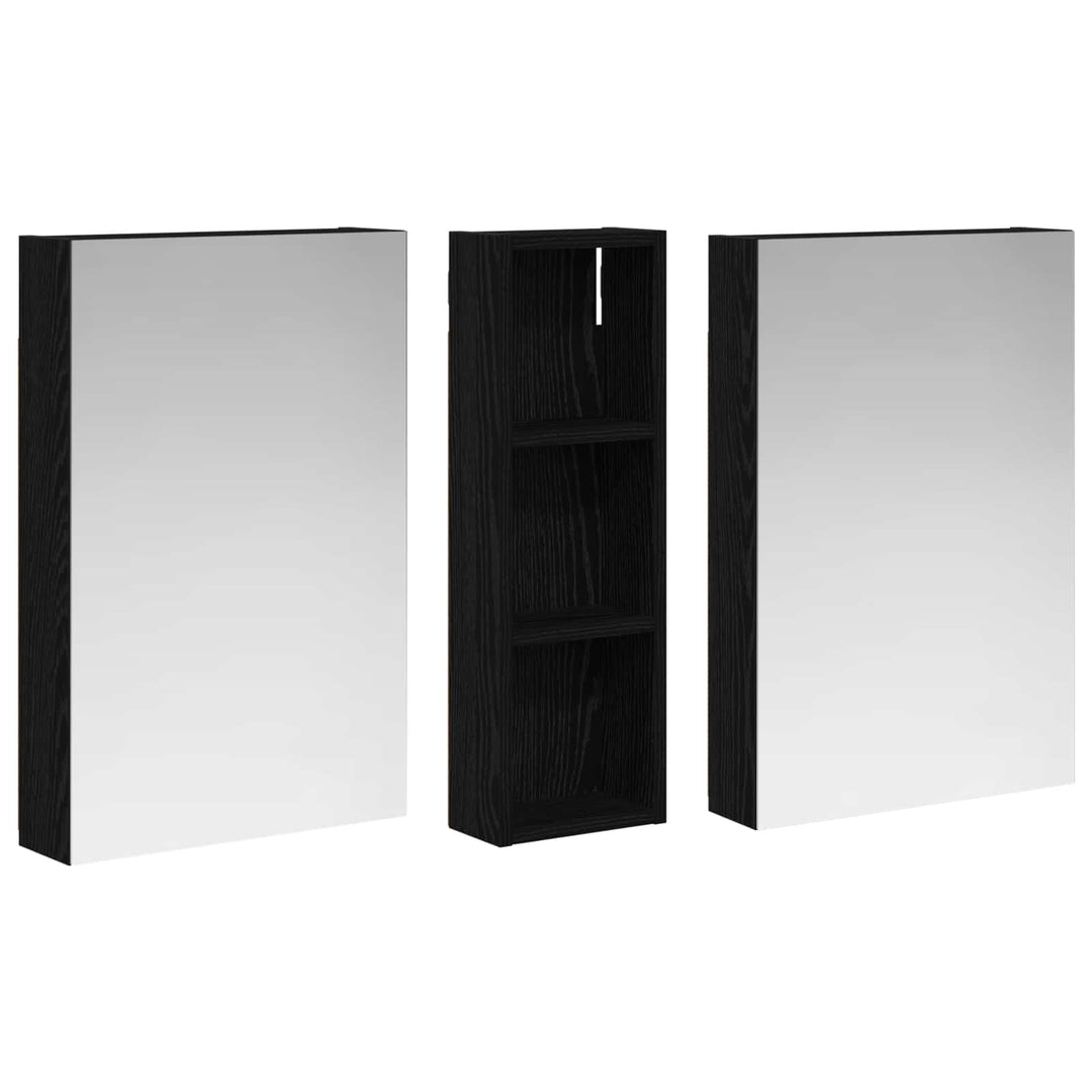 Badeværelsesskabsæt 3 stk. 100 x 10,5 x 60,5 cm Konstrueret træ