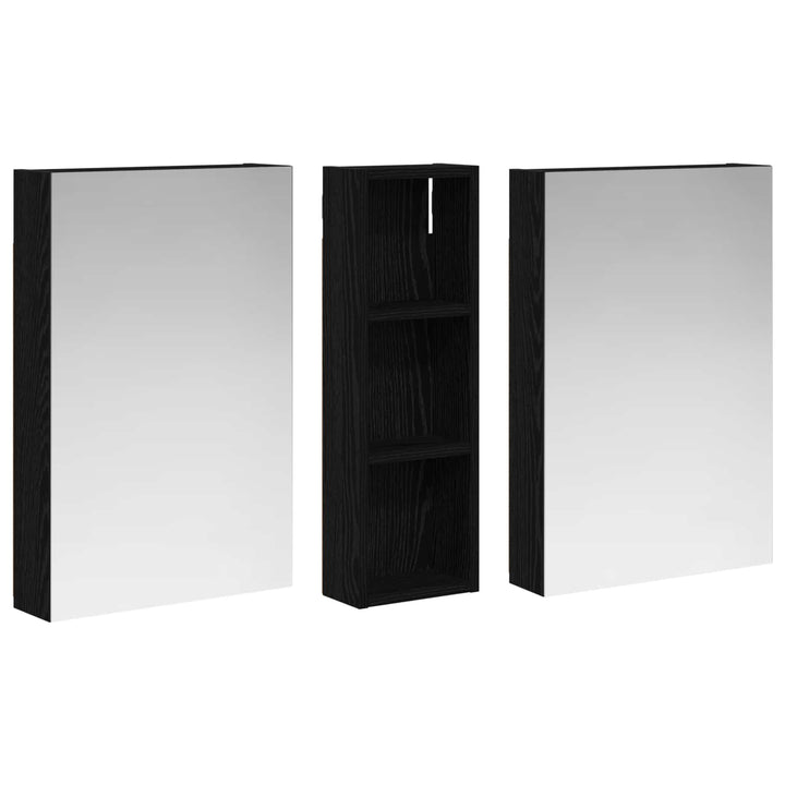 Badeværelsesskabsæt 3 stk. 100 x 10,5 x 60,5 cm Konstrueret træ