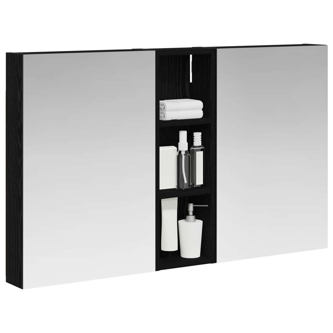 Badeværelsesskabsæt 3 stk. 100 x 10,5 x 60,5 cm Konstrueret træ