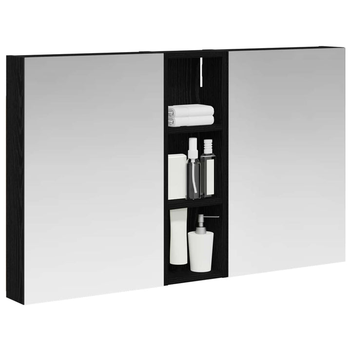 Badeværelsesskabsæt 3 stk. 100 x 10,5 x 60,5 cm Konstrueret træ