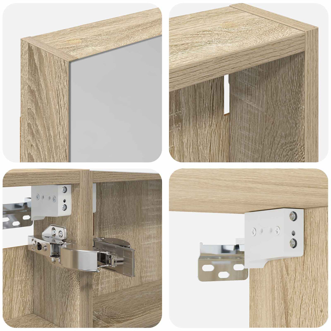 Badeværelsesskabsæt 3 pcs 100 x 10,5 x 60,5 cm Konstrueret træ