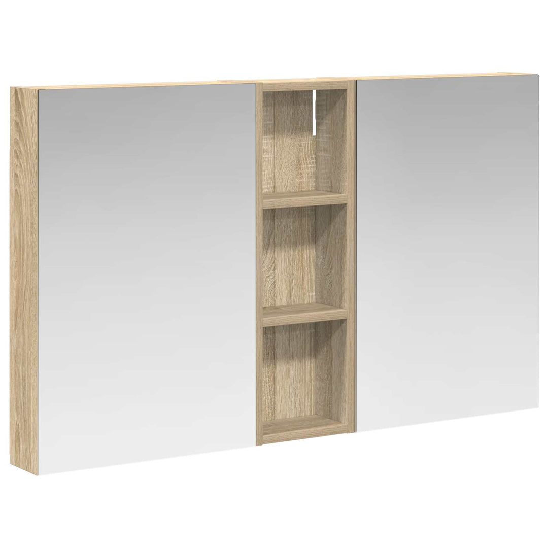 Badeværelsesskabsæt 3 pcs 100 x 10,5 x 60,5 cm Konstrueret træ