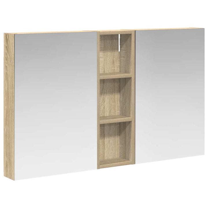Badeværelsesskabsæt 3 pcs 100 x 10,5 x 60,5 cm Konstrueret træ