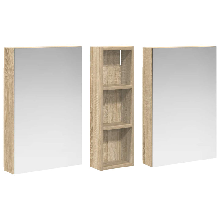 Badeværelsesskabsæt 3 pcs 100 x 10,5 x 60,5 cm Konstrueret træ