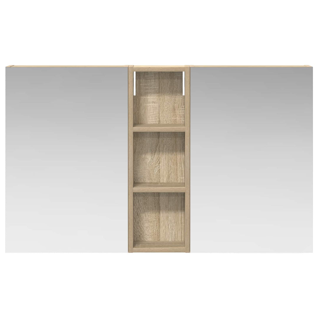 Badeværelsesskabsæt 3 pcs 100 x 10,5 x 60,5 cm Konstrueret træ