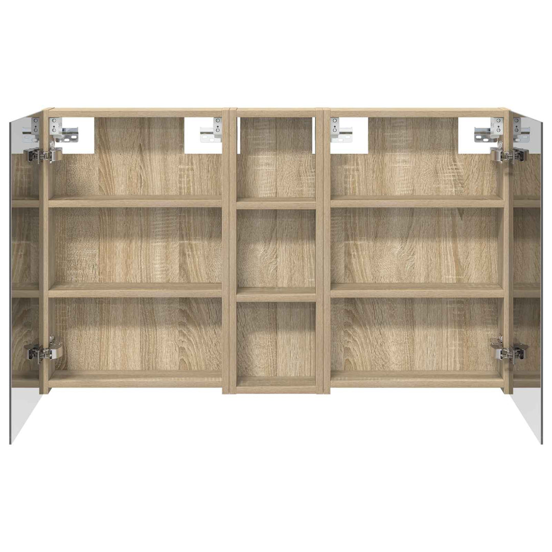 Badeværelsesskabsæt 3 pcs 100 x 10,5 x 60,5 cm Konstrueret træ