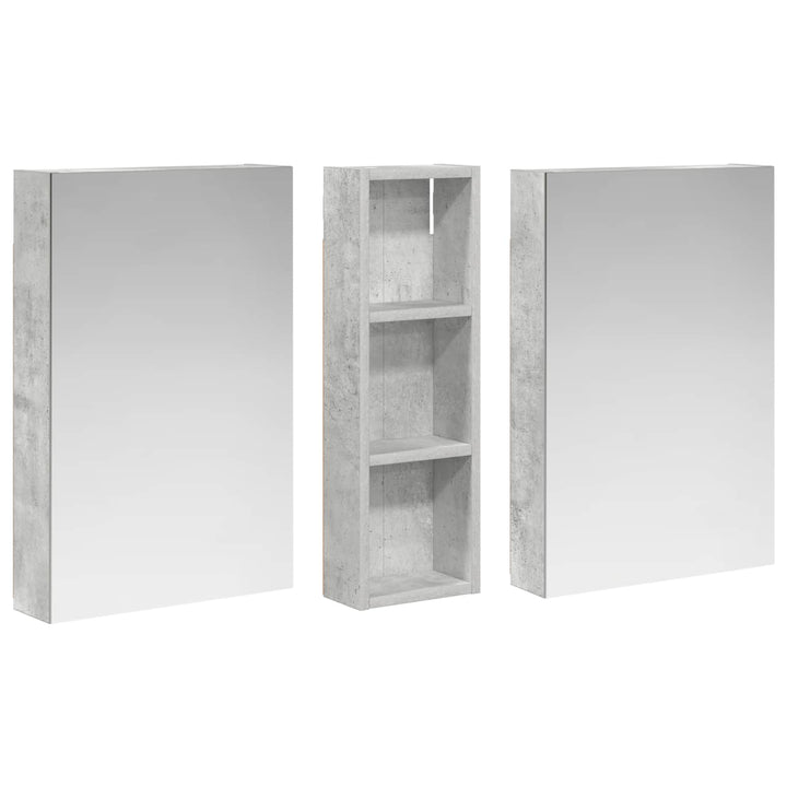 Badeværelsesskabsæt 3 stk. 100 x 10,5 x 60,5 cm Konstrueret træ