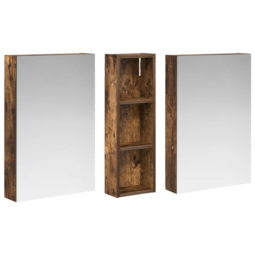 Badeværelsesskabsæt 3 pcs 100 x 10,5 x 60,5 cm Konstrueret træ