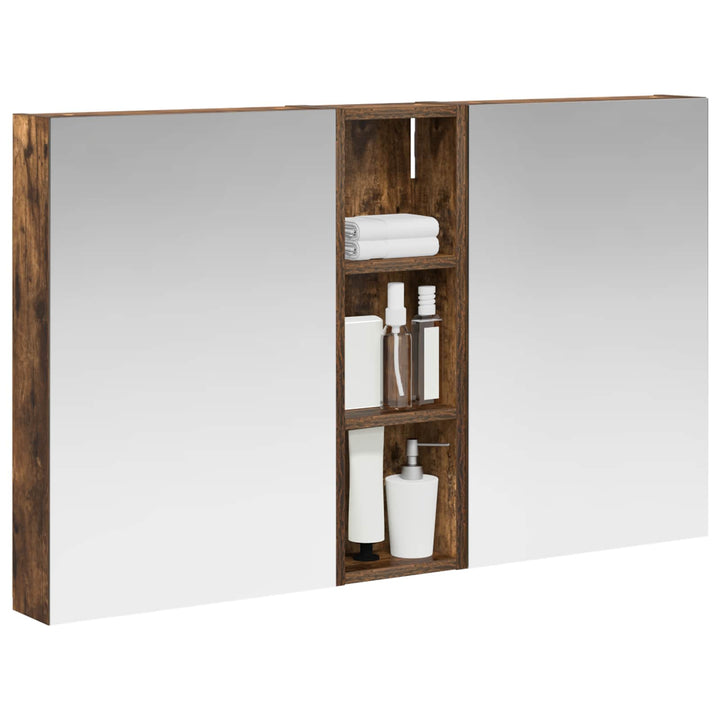 Badeværelsesskabsæt 3 pcs 100 x 10,5 x 60,5 cm Konstrueret træ