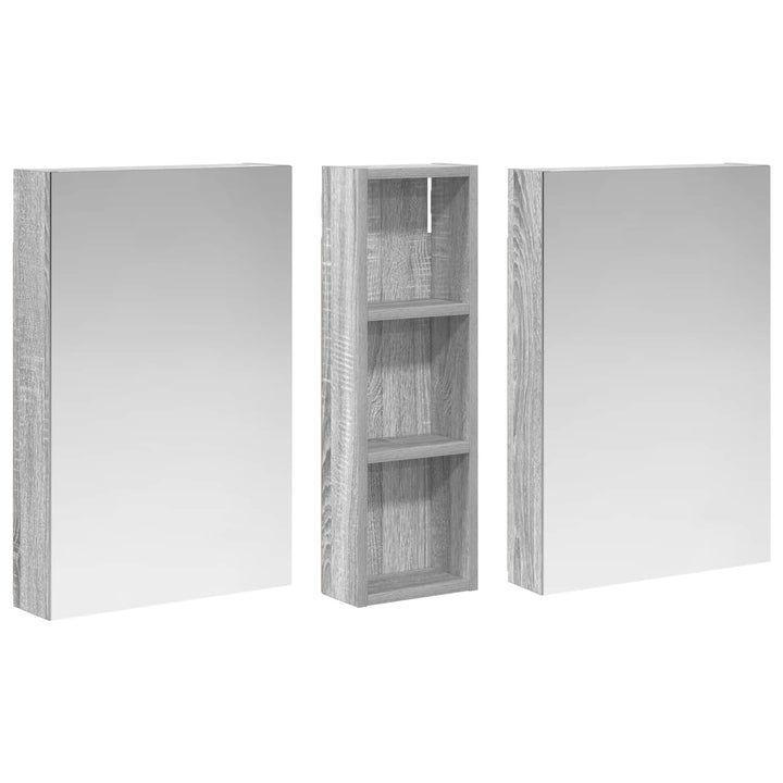 Badeværelsesskabsæt 3 pcs 100 x 10,5 x 60,5 cm Konstrueret træ