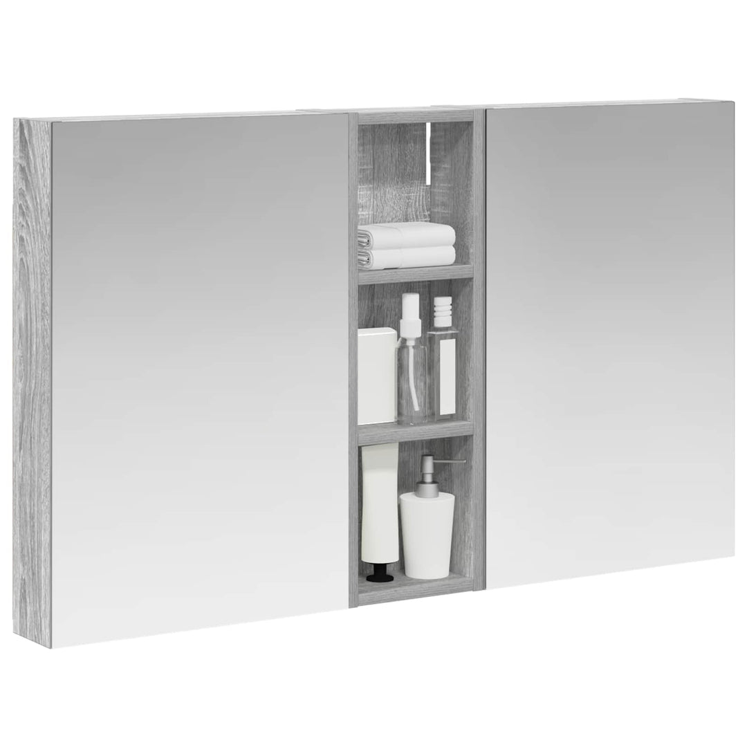 Badeværelsesskabsæt 3 pcs 100 x 10,5 x 60,5 cm Konstrueret træ