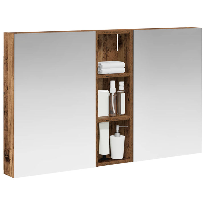 Badeværelsesskabsæt 3 pcs 100 x 10,5 x 60,5 cm Konstrueret træ