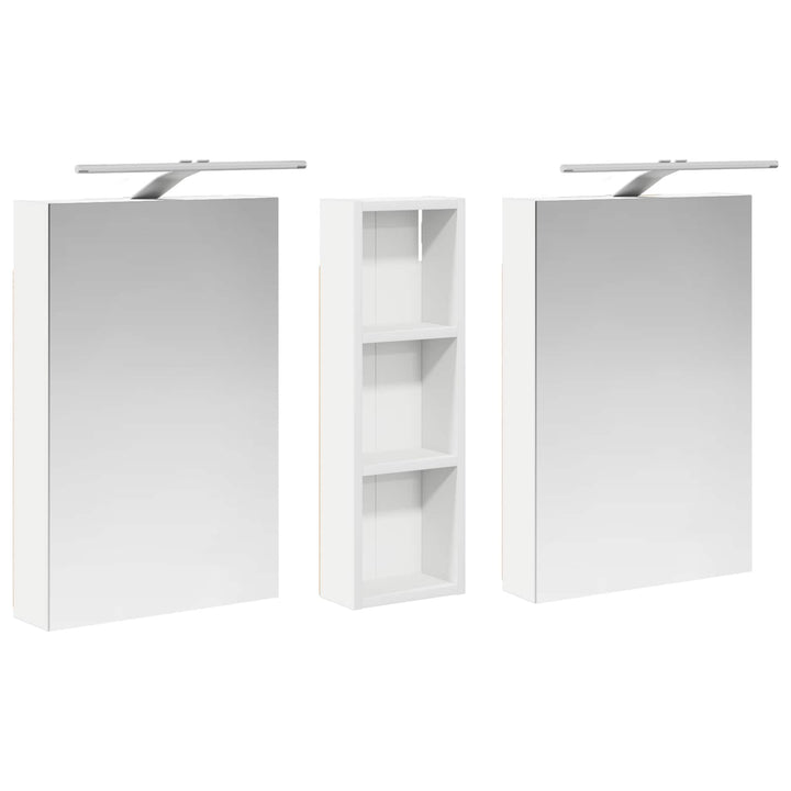 Badeværelsesskabsæt 3 stk. 100 x 10,5 x 60,5 cm Konstrueret træ