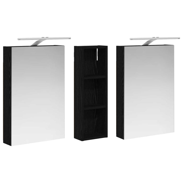 Badeværelsesskabsæt 3 pcs 100 x 10,5 x 60,5 cm Konstrueret træ