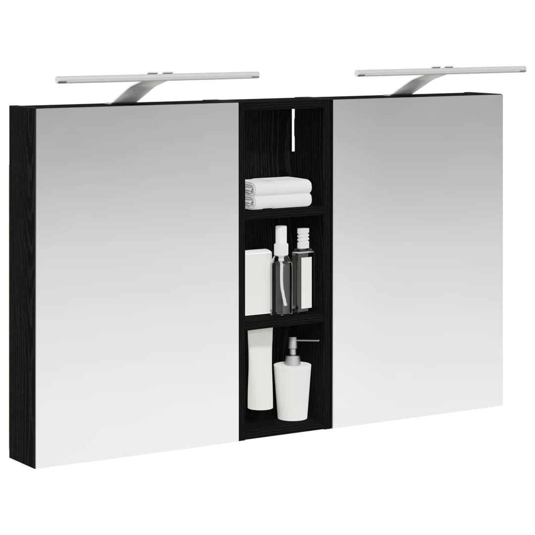 Badeværelsesskabsæt 3 pcs 100 x 10,5 x 60,5 cm Konstrueret træ