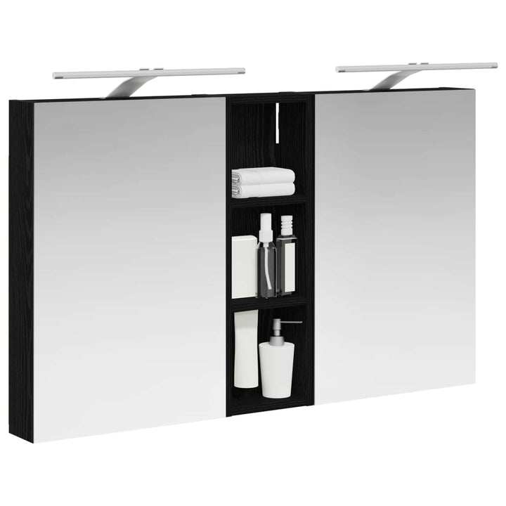 Badeværelsesskabsæt 3 pcs 100 x 10,5 x 60,5 cm Konstrueret træ