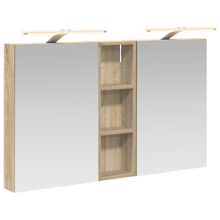 Badeværelsesskabsæt 3 stk. 100 x 10,5 x 60,5 cm Konstrueret træ