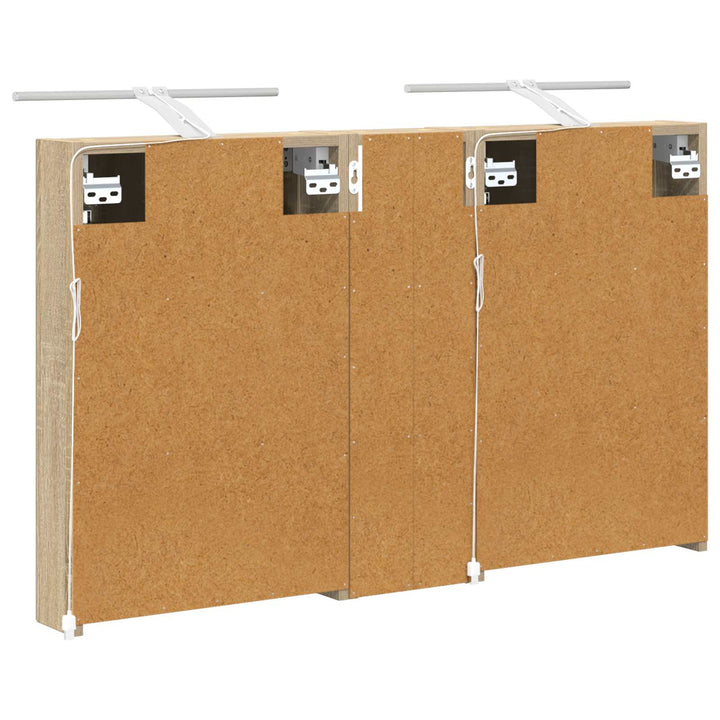 Badeværelsesskabsæt 3 stk. 100 x 10,5 x 60,5 cm Konstrueret træ