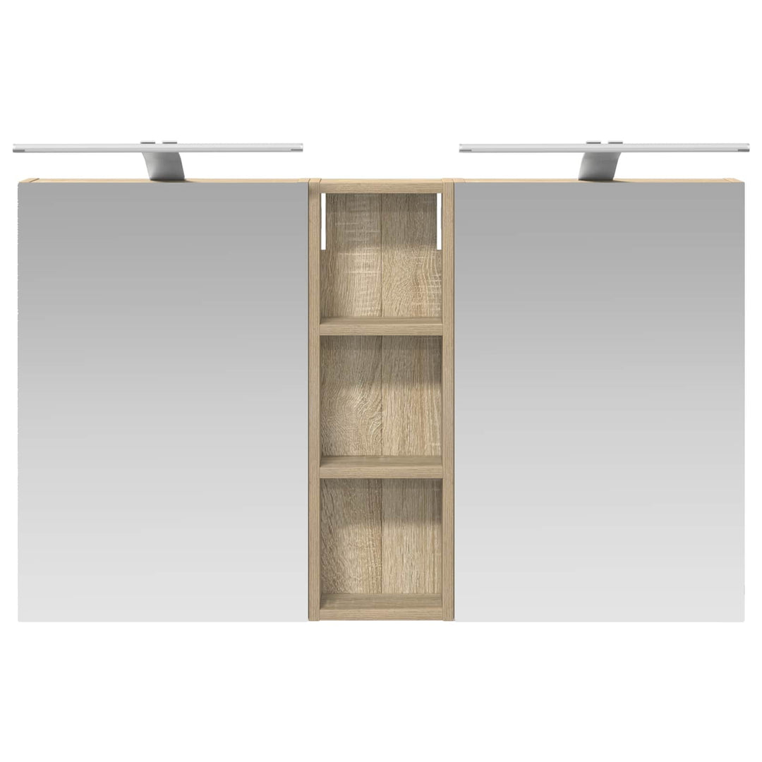 Badeværelsesskabsæt 3 stk. 100 x 10,5 x 60,5 cm Konstrueret træ