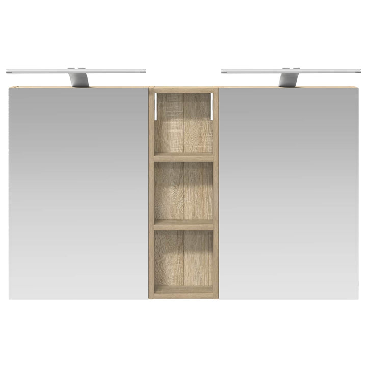 Badeværelsesskabsæt 3 stk. 100 x 10,5 x 60,5 cm Konstrueret træ