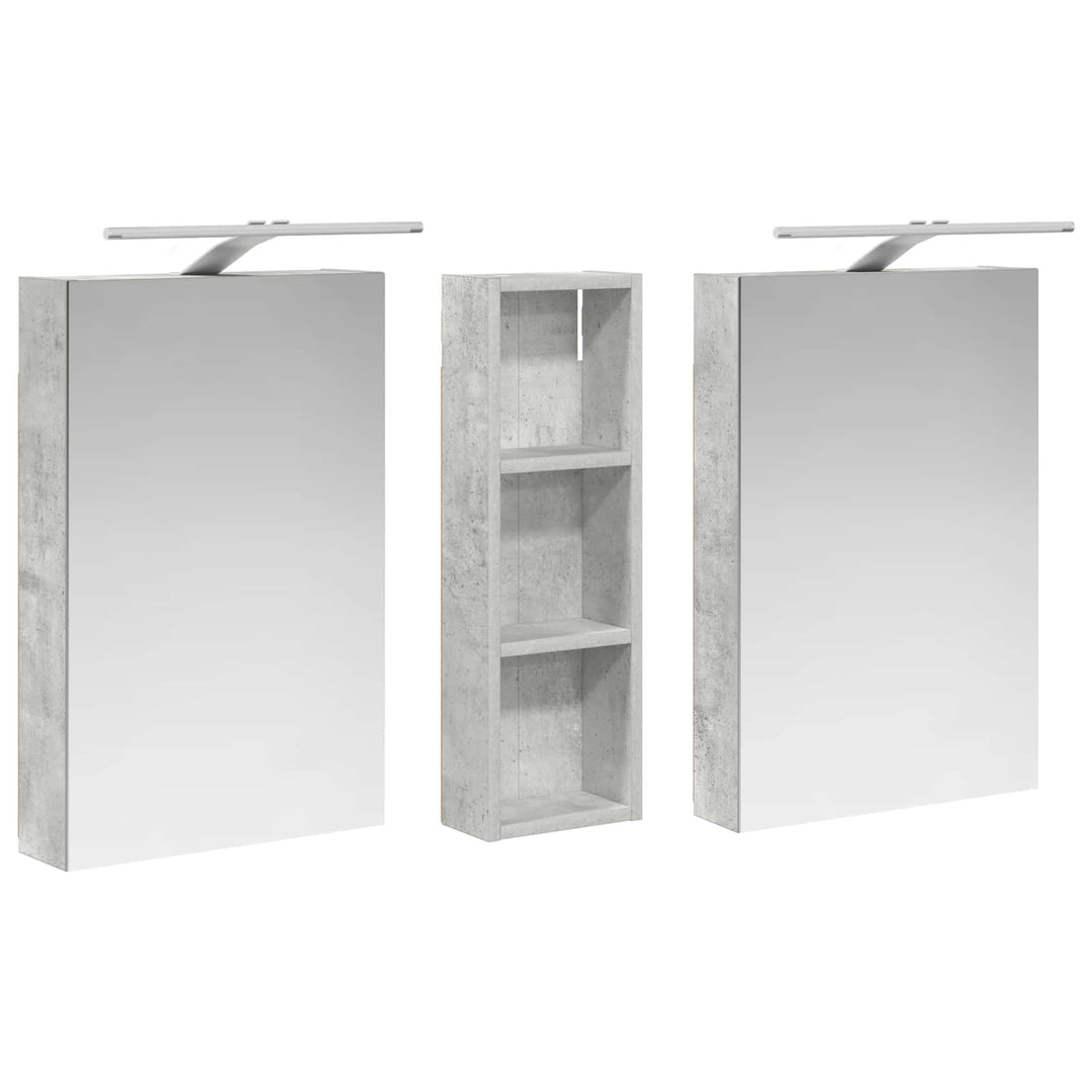 Badeværelsesskabsæt 3 stk. 100 x 10,5 x 60,5 cm Konstrueret træ