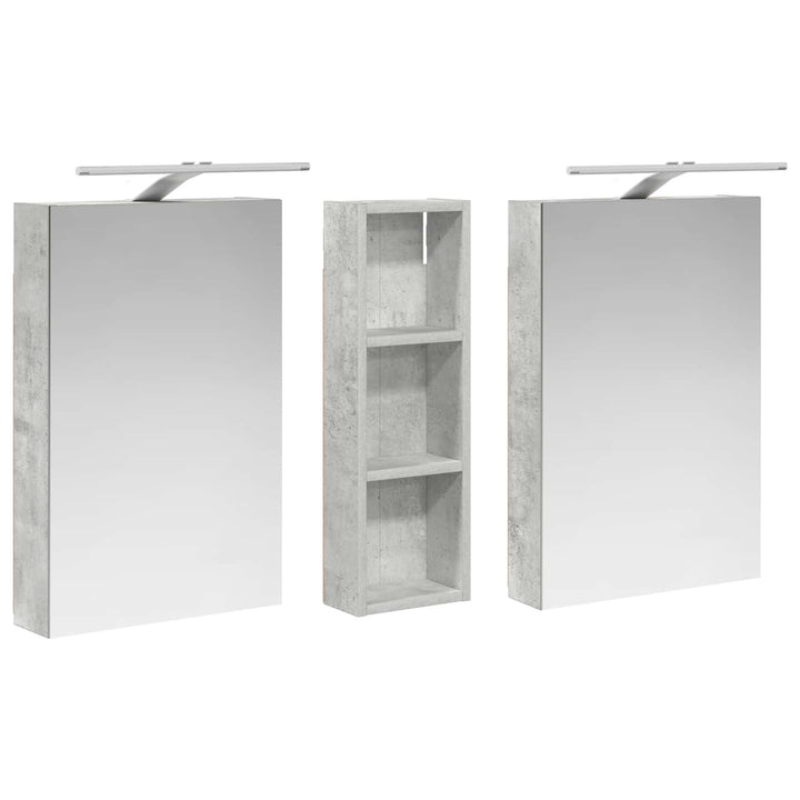 Badeværelsesskabsæt 3 stk. 100 x 10,5 x 60,5 cm Konstrueret træ