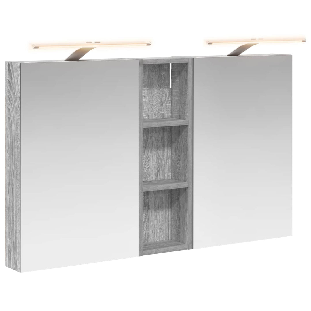 Badeværelsesskabsæt 3 pcs 100 x 10,5 x 60,5 cm Konstrueret træ